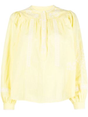 Zadig&Voltaire embroidered-detail peasant blouse - Yellow