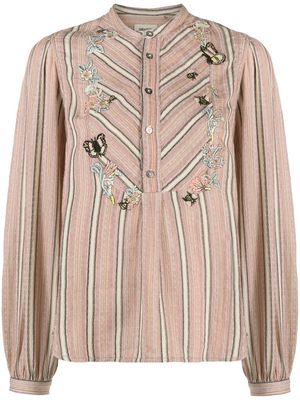 Zadig&Voltaire embroidered pinstriped blouse