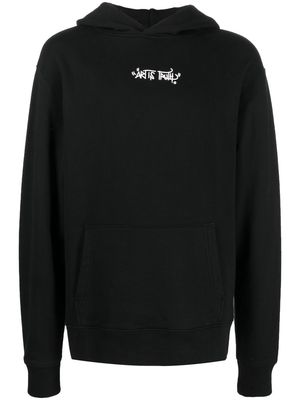 Zadig&Voltaire embroidered slogan cotton hoodie - Black