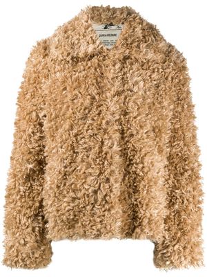 Zadig&Voltaire faux-fur single breasted jacket - Neutrals