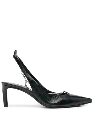 Zadig&Voltaire First Night Court 68mm leather pumps - Green