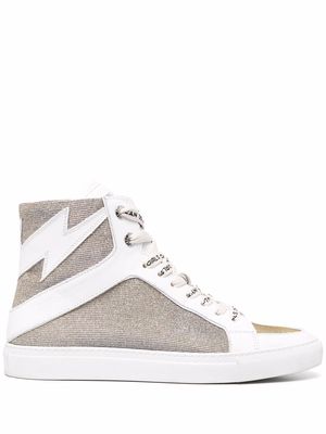 Zadig&Voltaire flash-detail glitter sneakers - White