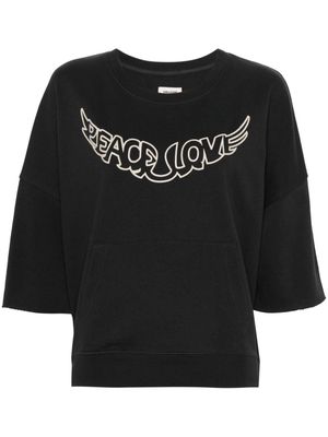 Zadig&Voltaire flocked-slogan T-shirt - Black
