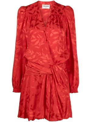 Zadig&Voltaire floral-jacquard wrap minidress - Red