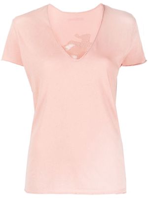 Zadig&Voltaire floral-lace organic-cotton T-shirt - Pink
