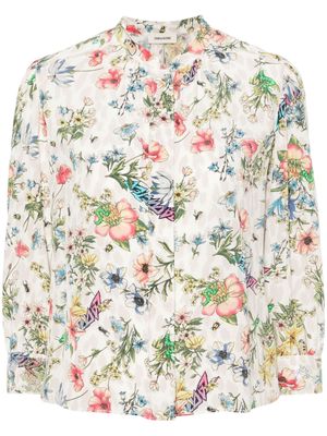 Zadig&Voltaire floral-print silk blouse - Neutrals