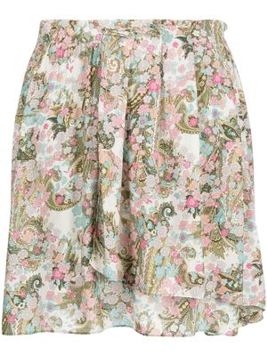 Zadig&Voltaire floral-print wrap skirt - Neutrals