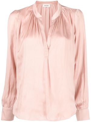 ZADIG&VOLTAIRE gathered-detail long-sleeve blouse - Pink