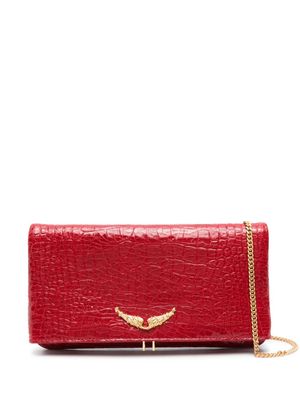 Zadig&Voltaire Goossens Rock embossed clutch bag - Red