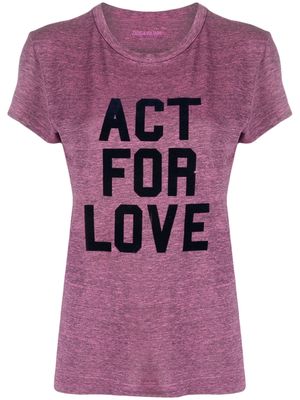 Zadig&Voltaire graphic-print cotton-blend T-shirt - Pink