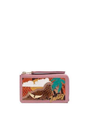Zadig&Voltaire graphic-print leather wallet - Pink