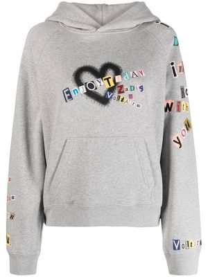 Zadig&Voltaire heart-print logo hoodie - Grey
