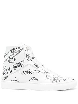 Zadig&Voltaire High Flash high-top leather sneakers - White