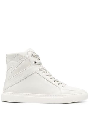 Zadig&Voltaire High Flash leather sneakers - Neutrals