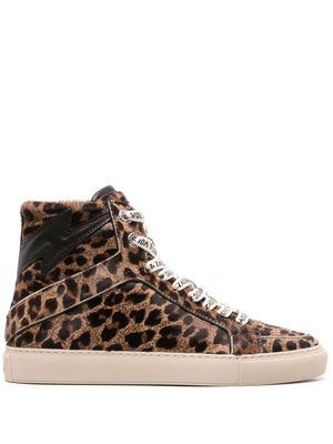 Zadig&Voltaire High Flash leopard-print high-top sneakers - Brown