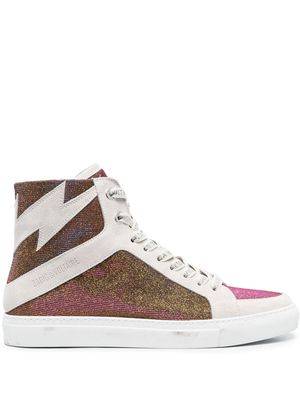 Zadig&Voltaire high-top lace-up sneakers - Gold