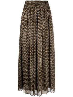 ZADIG&VOLTAIRE high-waisted graphic-print skirt - Brown