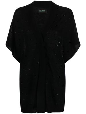 Zadig&Voltaire Indian crystal-embellished cashmere cardigan - Black