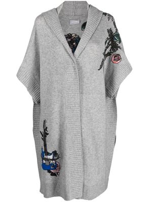 Zadig&Voltaire Inna embroidered cashmere cardigan - Grey