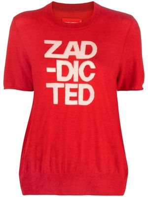 Zadig&Voltaire intarsia-knit logo cashmere T-shirt - Red