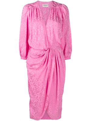 Zadig&Voltaire jacquard gathered silk dress - Pink