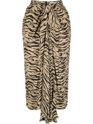 Zadig&Voltaire Janais tiger-print skirt - Brown