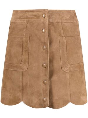 Zadig&Voltaire Jasia scallop-hem mini skirt - Brown