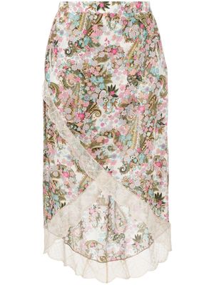 Zadig&Voltaire Jeudie floral-print skirt - Neutrals