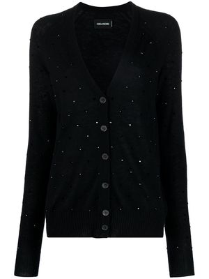 Zadig&Voltaire Jim crystal-embellished cashmere cardigan - Black