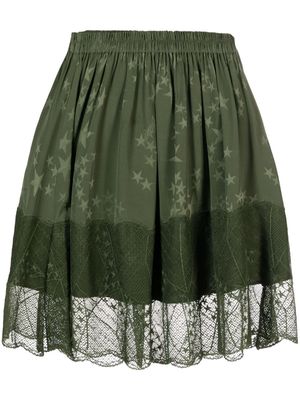 Zadig&Voltaire Jimy star-print silk miniskirt - Green