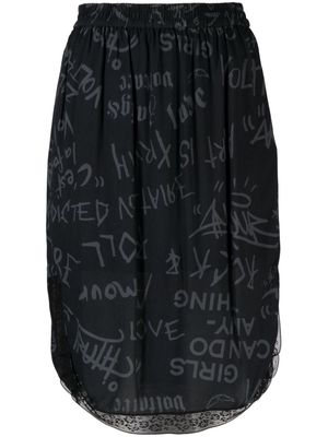 Zadig&Voltaire Jozy Manifesto-print skirt - Black