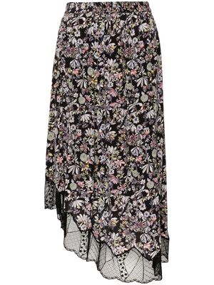 Zadig&Voltaire Kaya floral-print midi skirt - Black