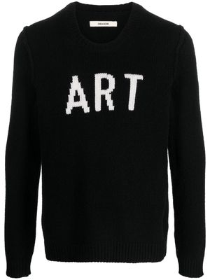 Zadig&Voltaire Kennedy intarsia-slogan wool jumper - Black