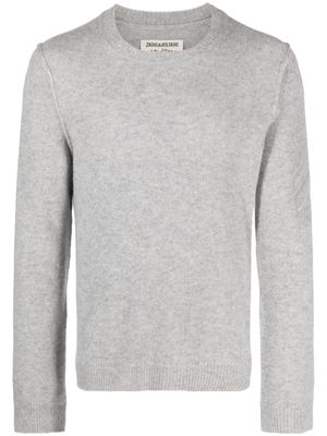 Zadig&Voltaire Kennedy logo-embroidered cashmere jumper - Grey