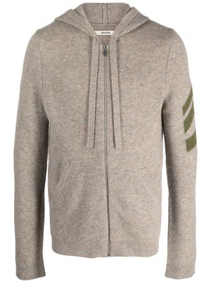Zadig&Voltaire knitted zip-up hoodie - Neutrals