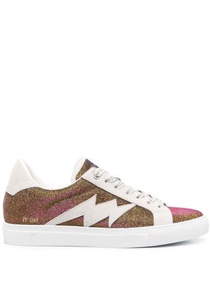 Zadig&Voltaire La Flash lace-up sneakers - Gold