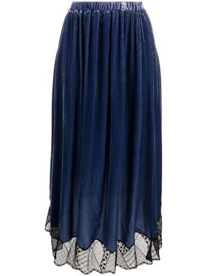 Zadig&Voltaire lace-panel pleated skirt - Blue