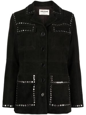 Zadig&Voltaire Lala studded suede jacket - Black