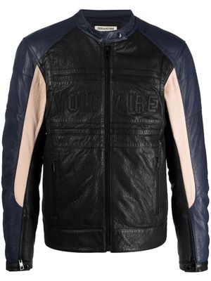 Zadig&Voltaire Late Biker panelled leather jacket - Black