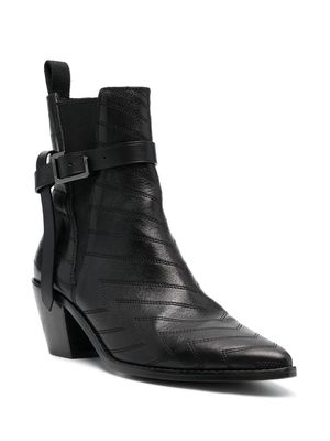 Zadig&Voltaire leather cuban ankle boots - Black