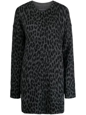 Zadig&Voltaire leopard-print cashmere dress - Black