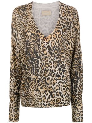 Zadig&Voltaire leopard print fine knit jumper - Brown