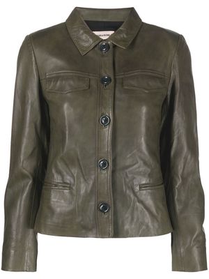 Zadig&Voltaire Liam leather shirt jacket - Green