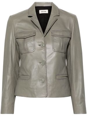 Zadig&Voltaire Liams leather blazer - Green