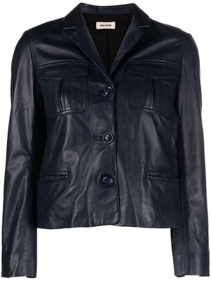 Zadig&Voltaire Liams leather jacket - Blue
