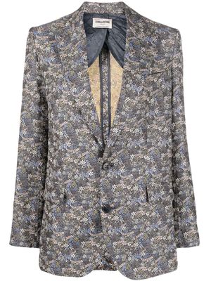 Zadig&Voltaire Liberty-pattern single-breasted blazer - Blue