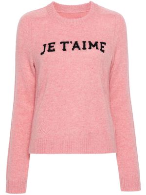 Zadig&Voltaire Lili Je T'aime cashmere jumper - Pink
