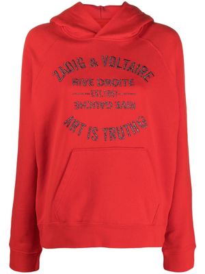 Zadig&Voltaire logo-embossed hoodie - Red