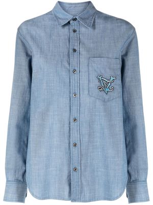 Zadig&Voltaire logo-embroidered chambray shirt - LIGHT BLUE
