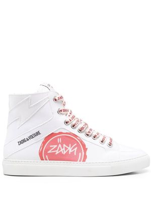 Zadig&Voltaire logo hi-top sneakers - White